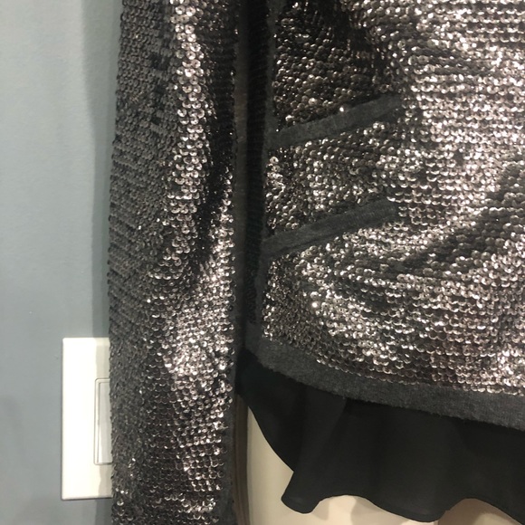 Olivaceous Silver Sequinned Zip Front Jacket - Picture 6 of 15